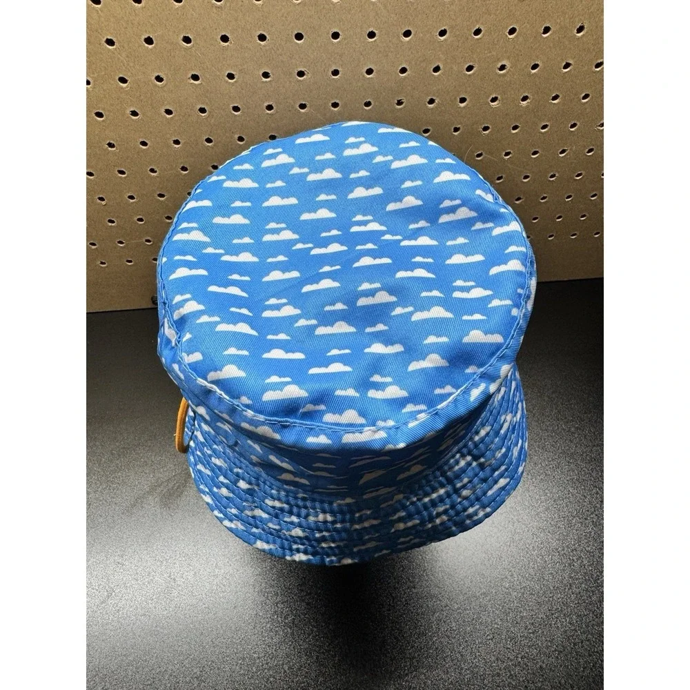 Tillamook Kids Reversible Bucket Hat Cow Logo Blue Clouds Chin Strap